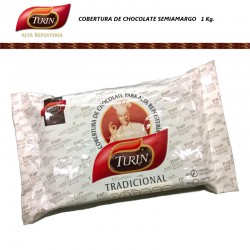 Cobertura de chocolate  semiamargo Turín 1 kg