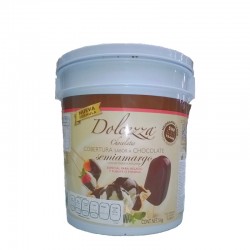 Cobertura de chocolate semiamargo Dolcezza de 5 Kg.